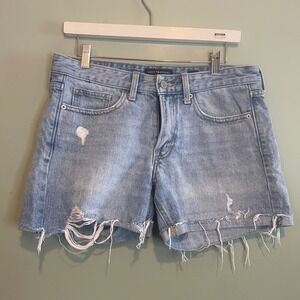 Lucky Brand Los Angeles Womens Mid Rise Distressed Denim Shorts Blue Size 4/27